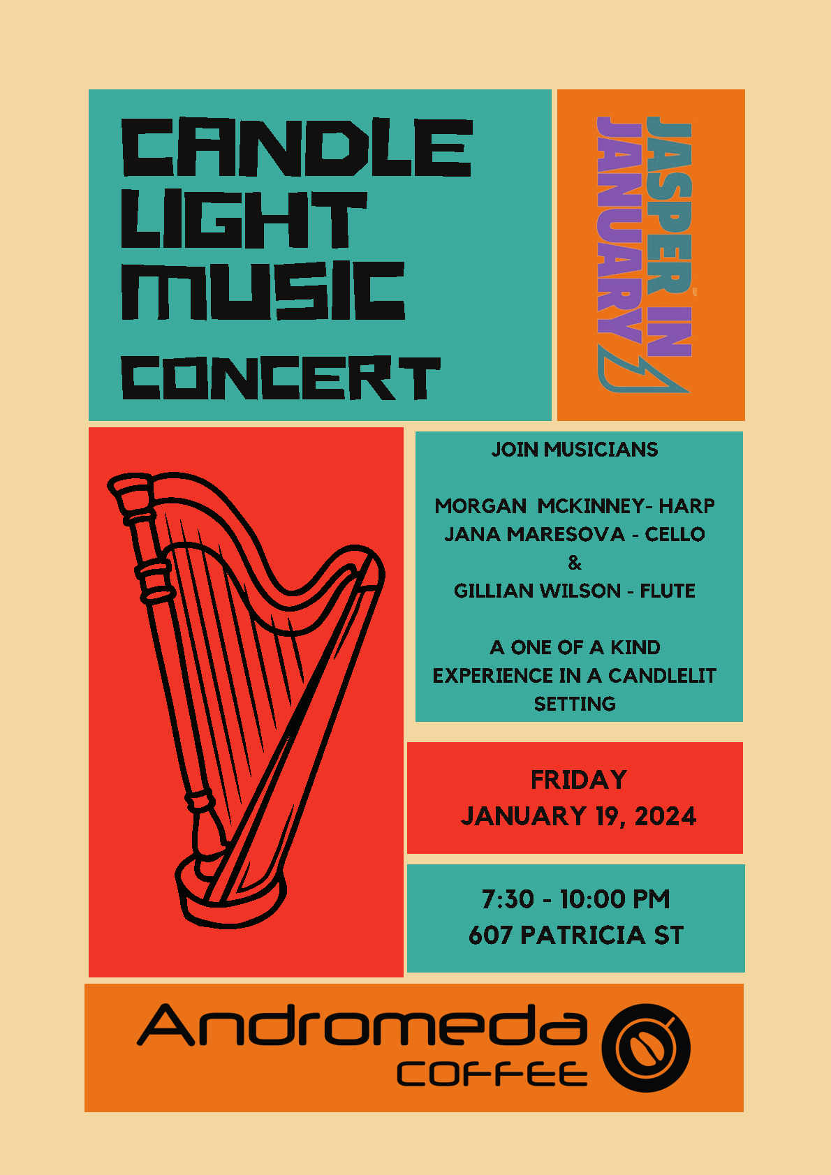 Candlelight Music Concert - Andromeda Coffee, Jasper, Alberta